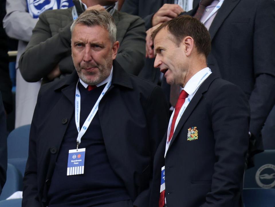 Ashworth alongside Manchester United’s new technical director Jason Wilcox (Getty Images)