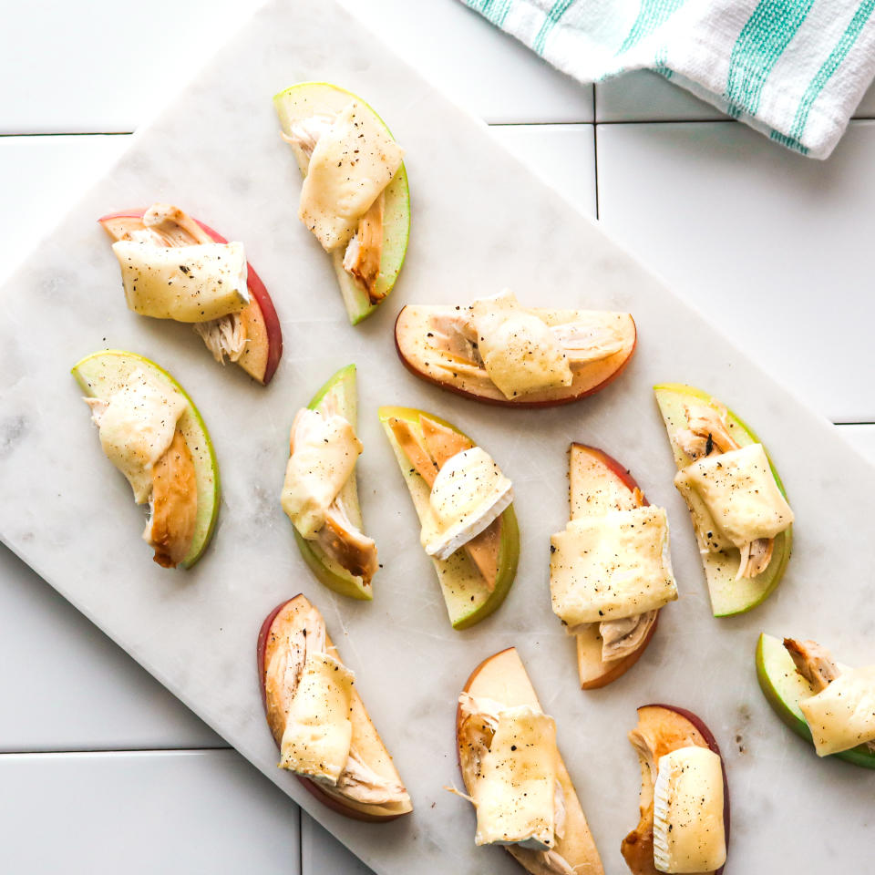 3-Ingredient Apple & Rotisserie Chicken Brie Bites