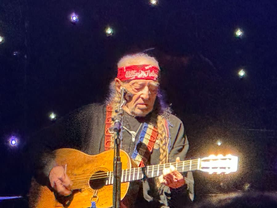Willie Nelson takes to the stage at Luck Reunion 2024 (KXAN Photo/Matt Grant)