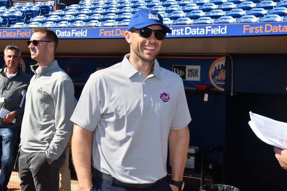 PORT ST. LUCIE, FL - MARCH 22: David Wright before the start of the spring training game between the St. Louis Cardinals and the New York Mets   on March 22, 2019 in Port St. Lucie, Florida. (Photo by Eric Espada/Getty Images)