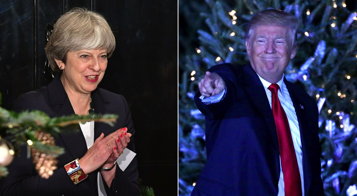 Theresa May has sent a Christmas card to Donald Trump