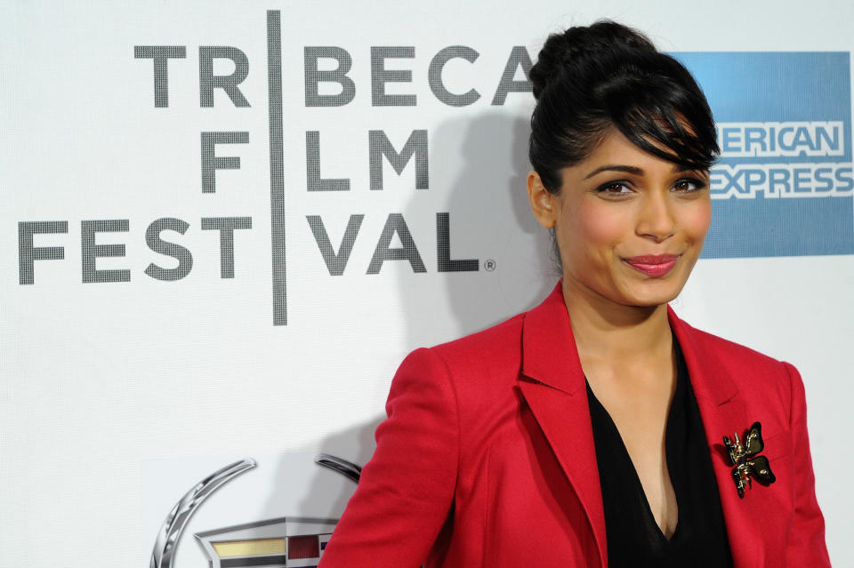 NEW YORK, NY - APRIL 27: Actress Freida Pinto attends the "Trishna" Premiere during the 2012 Tribeca Film Festival at the Borough of Manhattan Community College on April 27, 2012 in New York City. (Photo by Craig Barritt/Getty Images)