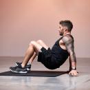 <p>Sit on the floor with your feet in line with hips and arms behind you with fingers forward. Engaging your core, lift hips off the floor and start 'walking' by moving your opposite hand and foot, one step at a time. Take about 4 'steps' forward, then then reverse.</p>