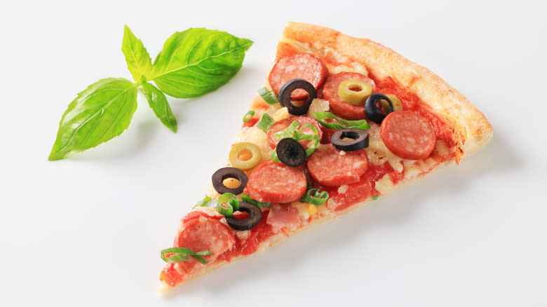 slice of pizza with toppings