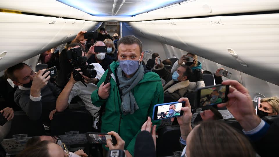 Navalny returned to Russia from Germany in January 2021, after spending months recovering from a poisoning attack. - Kirill Kudryavtsev/AFP via Getty Images