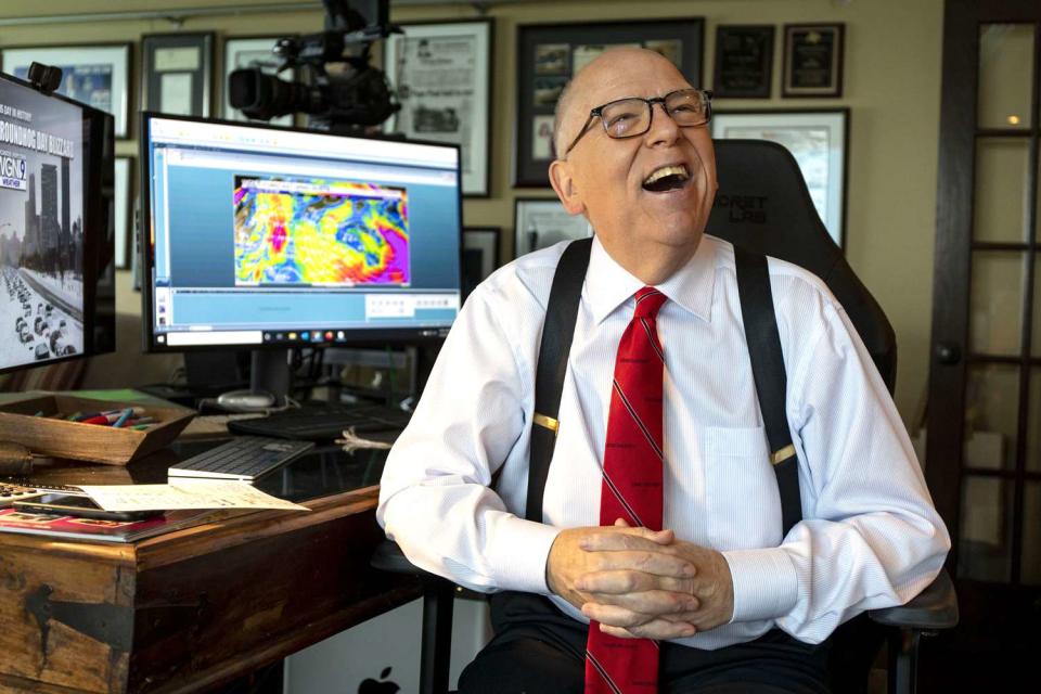 <p>Chicago Tribune/Getty</p> WGN-TV chief meteorologist Tom Skilling