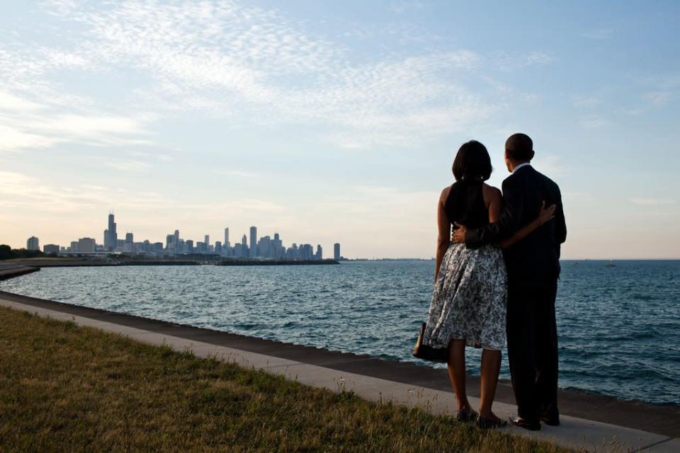 <p>The couple look picture perfect overlooking the skyline.<em> [Photo: Barack Obama/ Facebook]</em> </p>