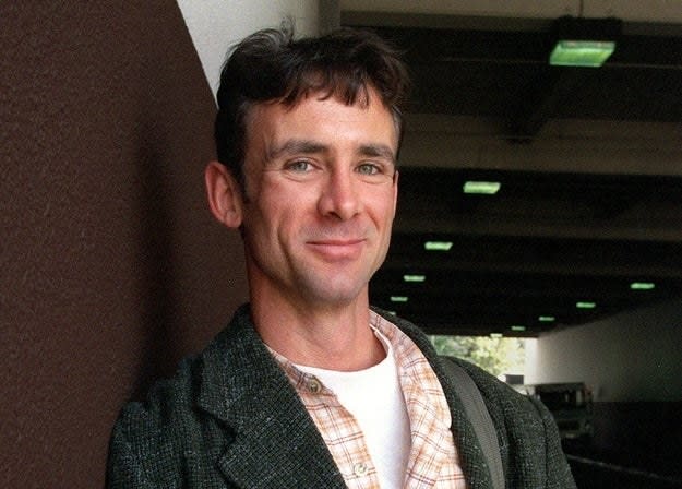 Author Chuck Palahniuk posing for a portrait