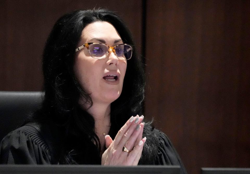 Waukesha County Circuit Court Judge Jennifer Dorow addresses Darrell Brooks Wednesday before sentencing him to life in prison without the possibility for parole. She told him "you deserve it."