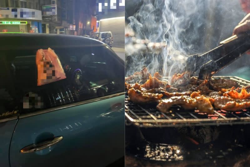 ▲有網友怕車留下食物的味道，只好用車門把鹹酥雞夾住。（示意圖／翻攝自《爆廢1公社》及《pexels》 ）