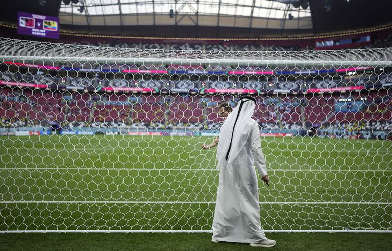 Preparativos para el comienzo de la ceremonia inaugural del Mundial Qatar 2022