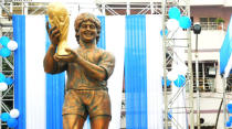 Roy Hodgson? Bilbo Baggins? Susan Boyle!? Maradona has unveiled a dodgy-looking statue of himself in Kolkata (naturally)