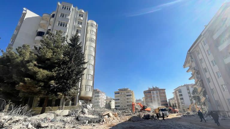 Los restos de los apartamentos Ayşe Mehmet Polat en Gaziantep