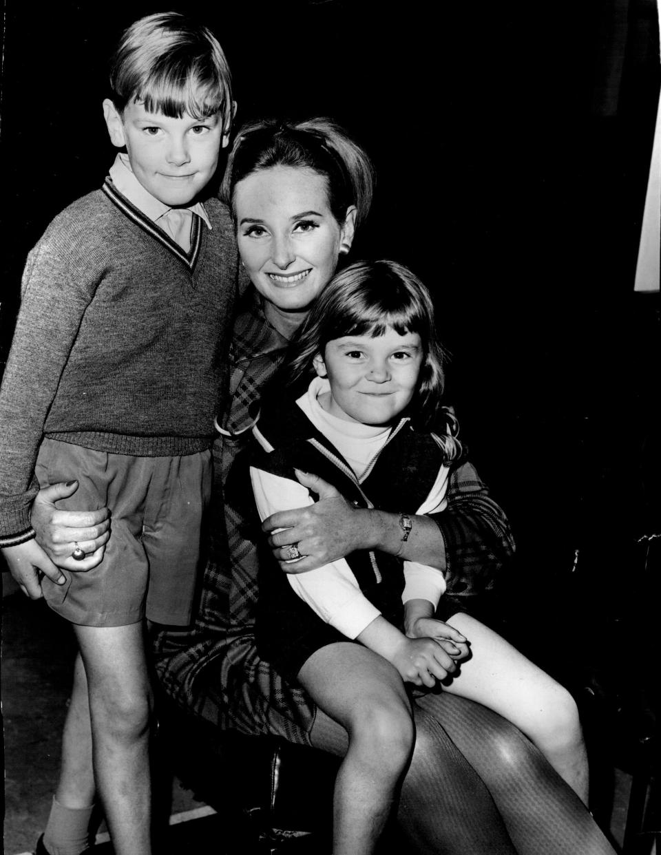 June Dally Watkins (middle) with two of her children, Marc 6 (left), and Lisa, 4 (right). Source: Getty