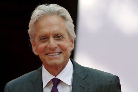 Actor Michael Douglas arrives for the European premiere of "Ant-Man" at Leicester Square in London, Britain July 8, 2015. REUTERS/Luke MacGregor