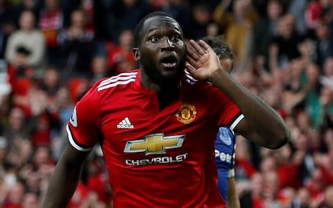 Romelu Lukaku celebrates scoring against his old club - Credit: REUTERS