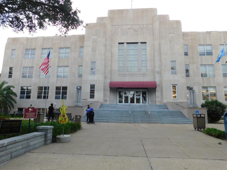 St. Landry Parish Courthouse following a soft chemical exterior cleaning process paid for by the Opelousas Downtown Development District.