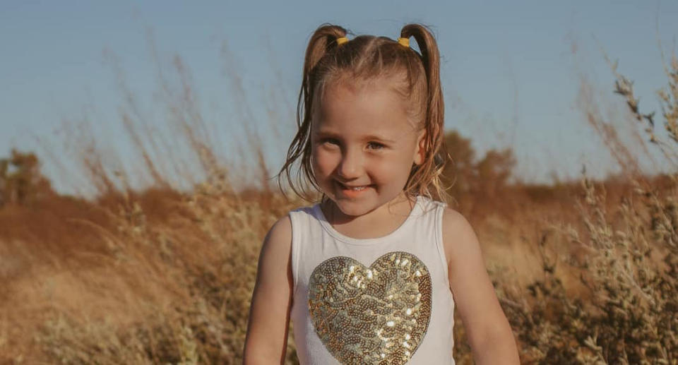 Four-year-old Cleo Smith was last seen at 1.30am on Saturday. Source: Ellie Smith/Facebook