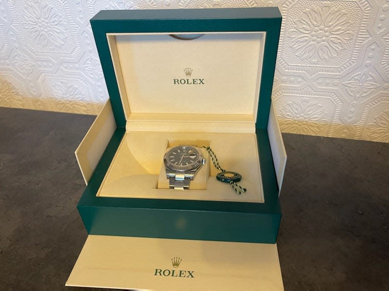 rolex watch in case