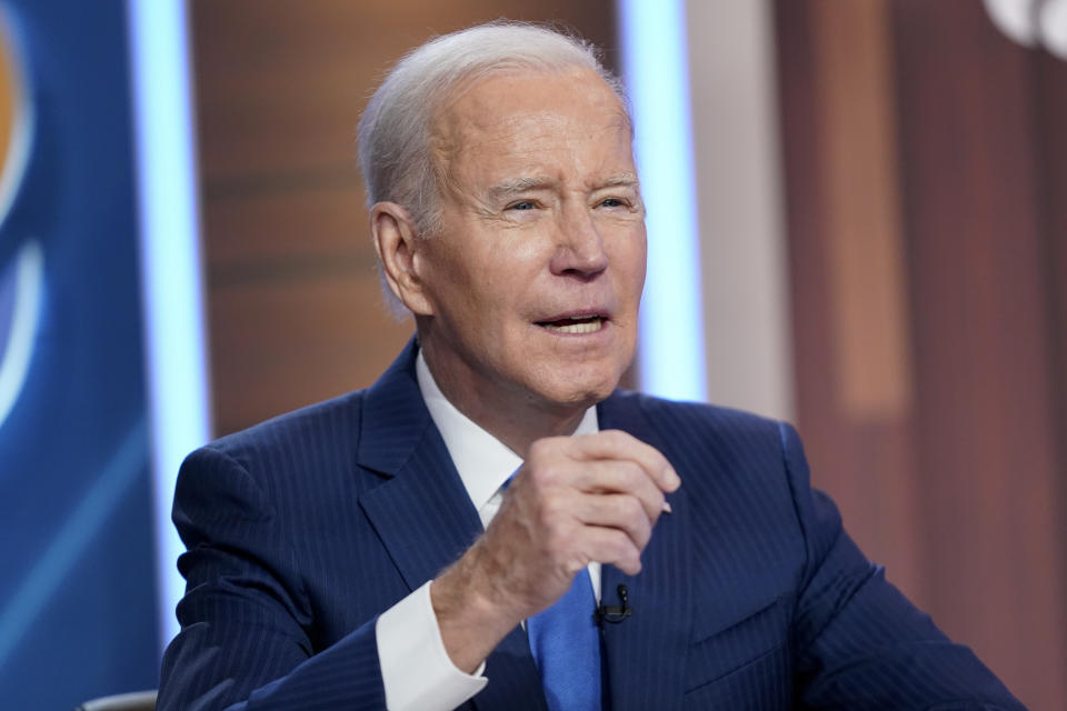 President Joe Biden speaks during a Summit for Democracy virtual plenary in the South Court Auditorium on the White House campus, Wednesday, March 29, 2023, in Washington. (AP Photo/Patrick Semansky)