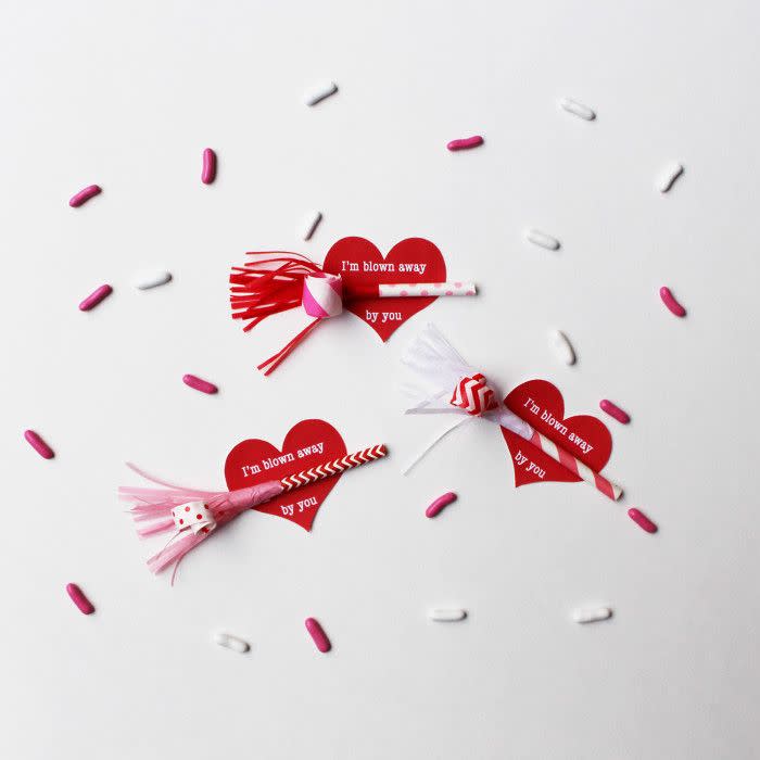 mini noisemakers valentines day cards