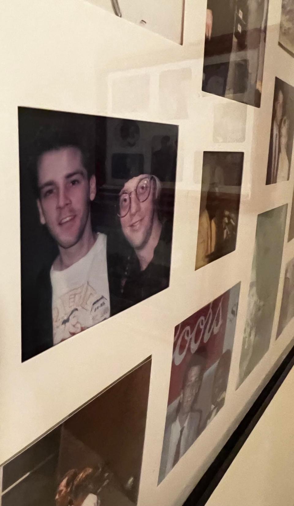 Old photos adorn the walls of Brian Kelly's home radio studio from his days as a DJ in Northeast Ohio in the 1980s and '90s, including one with Jani Lane, the late lead singer of the pop metal band Warrant.