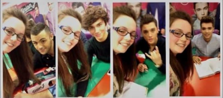 Jaymi shared this collage of Georgina meeting himself and his Union J bandmates.