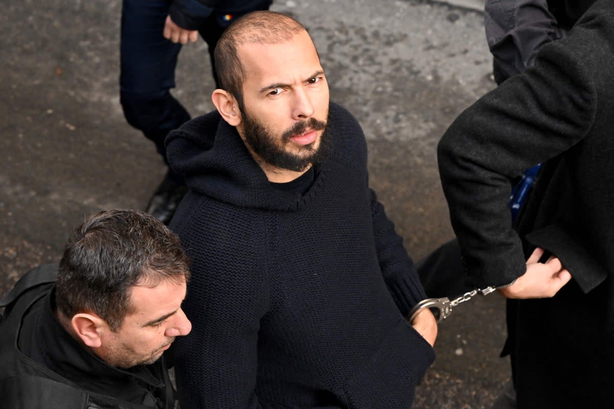 Andrew Tate arrives at his appeal hearing on February 1 (AFP/Getty)