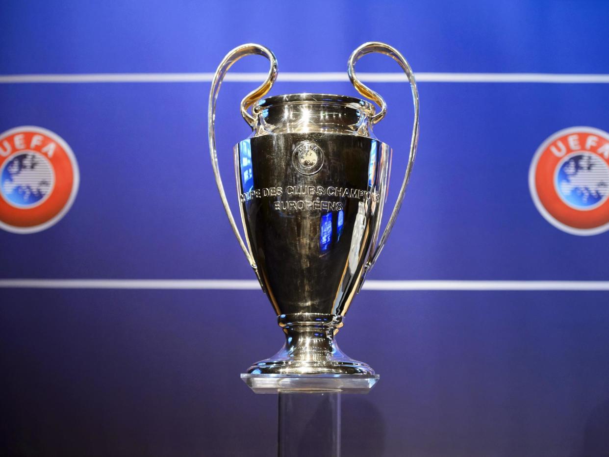 The Champions League trophy: EPA