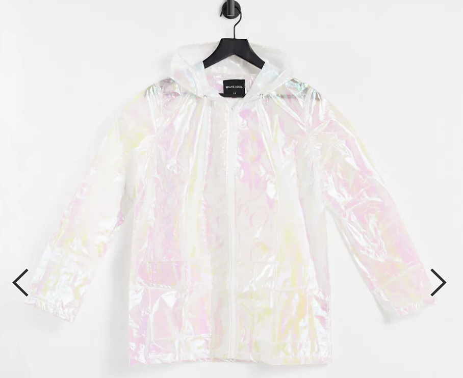 PHOTO: ASOS. Brave Soul unicorn rain jacket