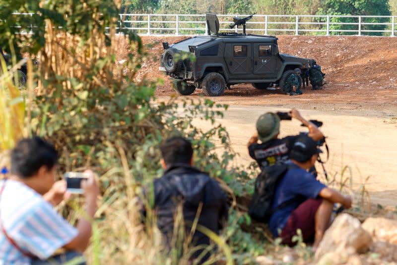 Fighting on the Myanmar side between the Karen National Liberation Army (KNLA) and Myanmar's troops, which continues near the Thailand-Myanmar border