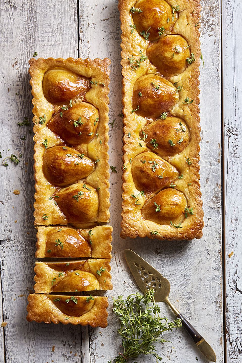 Lemon and Thyme Pear Tart With Apricot Glaze