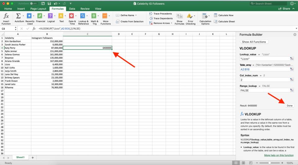 How to do vlookup in Excel