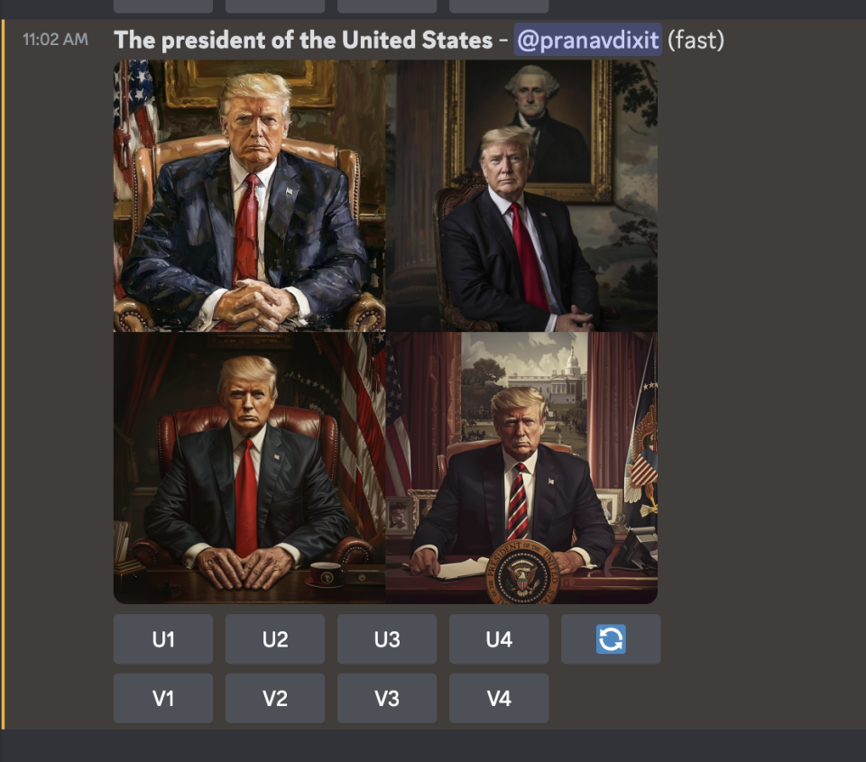 Midjourney created an image of Trump even though it said it would not do so.