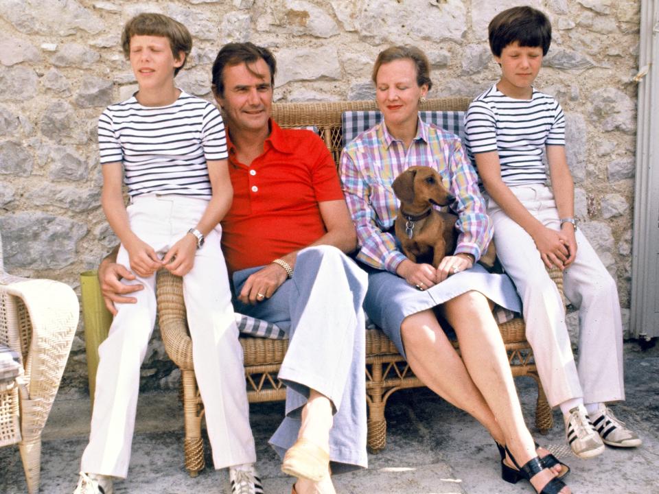 Denmark's royal family in 1980 in Southern France.