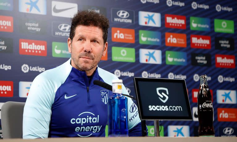 Diego Simeone, en la conferencia de prensa que brindó este viernes