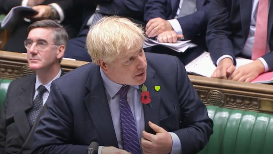 Prime Minister Boris Johnson made a few digs at the departing Speaker of the House John Bercow (Picture: Getty)