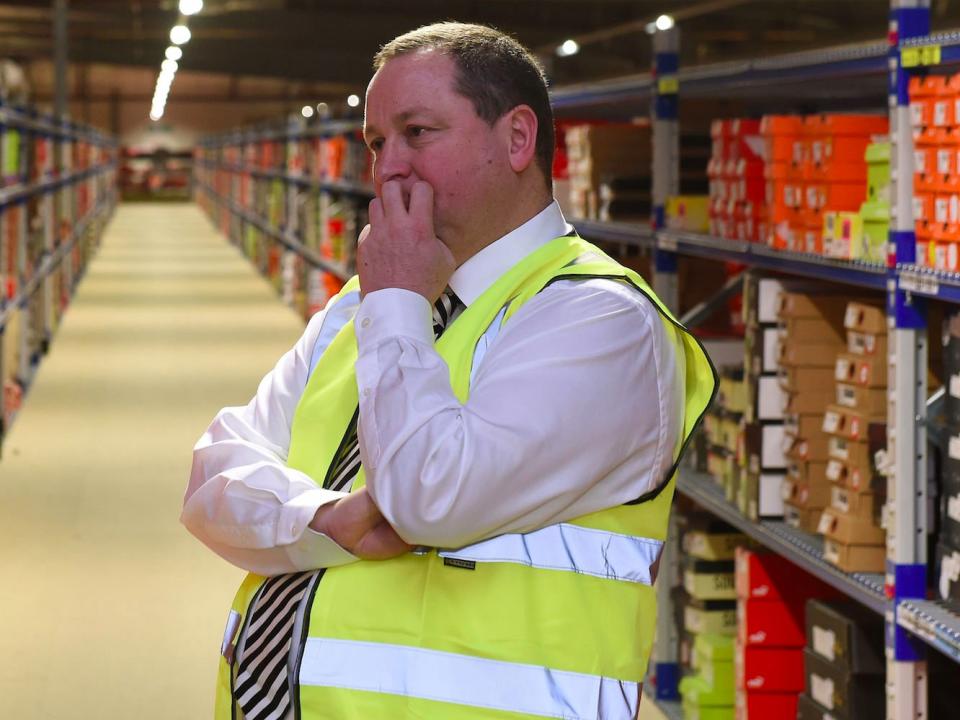 File photo dated 21/03/16 of Sports Direct founder Mike Ashley in the picking warehouse at the firm's headquarters in Shirebrook, Derbyshire, as Ashley admitted that he paid workers below the minimum wage, also telling MPs that he has discovered