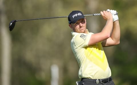 Matt Wallace strikes a drive on the 12th hole - Credit: David Cannon