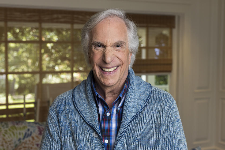 Henry Winkler poses for a portrait in New York on Wednesday, Oct. 11, 2023, to promote his memoir "Being Henry: The Fonz...and Beyond." (Photo by Willy Sanjuan/Invision/AP)