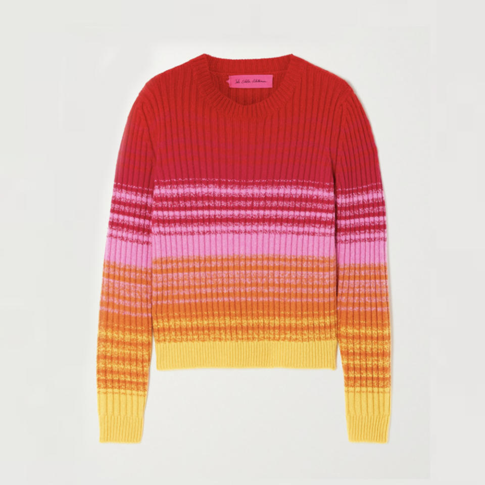 The Elder Statesman Morphe Striped Ribbed Cashmere Sweater