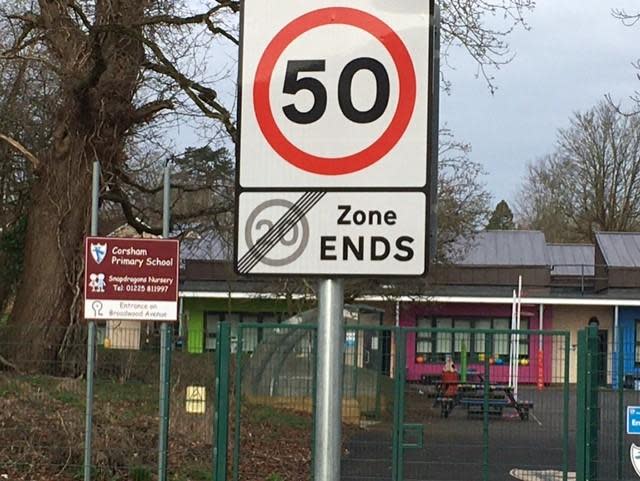 Wiltshire Times: 20-50mph at junction opposite a school entrance. This is the view from the Dickens Gate Estate.