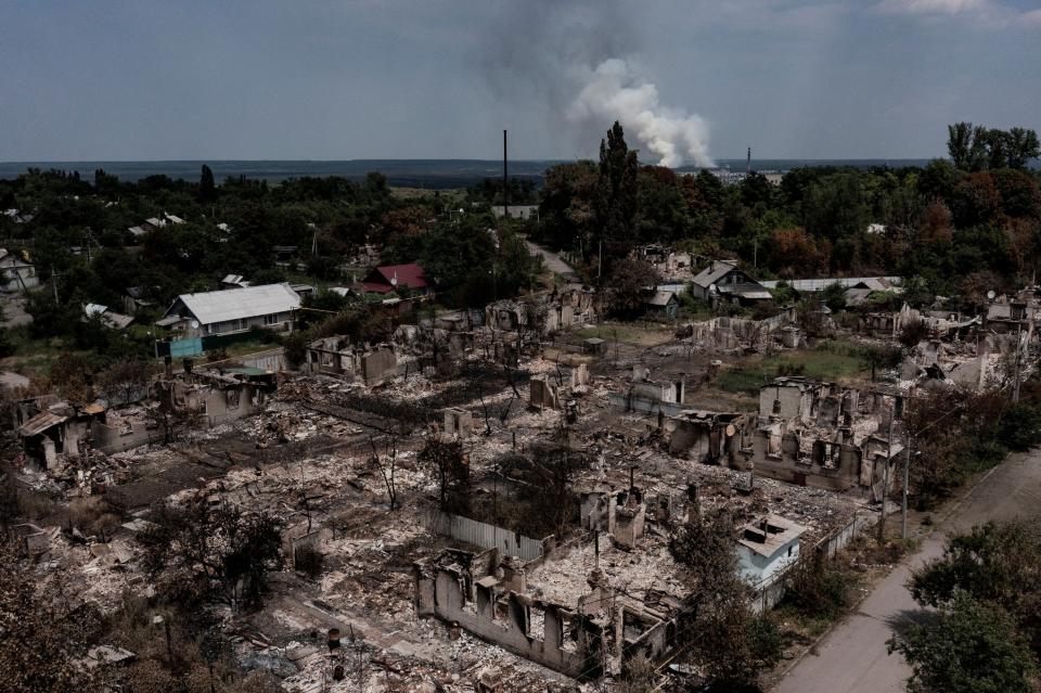 The cities of Severodonetsk and Lysychansk, which are separated by a river, have been targeted for weeks as the last areas still under Ukrainian control in the eastern Luhansk region (AFP via Getty Images)