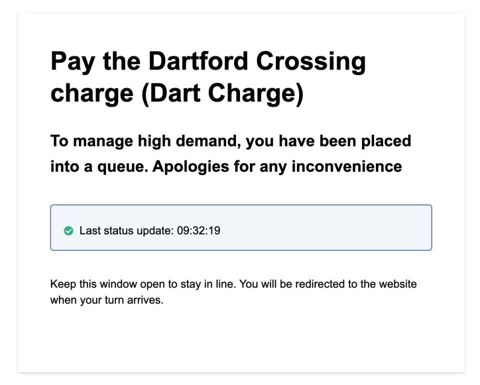 People have been unable to access the Dart Charge website to pay for their crossings, sparking anger. (Twitter)