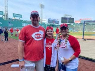 Ayden and his family at Fenway Park