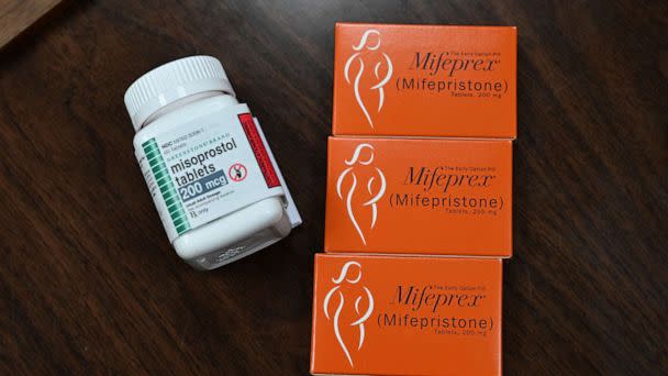 PHOTO: Mifepristone (Mifeprex) and Misoprostol are seen at the Women's Reproductive Clinic in Santa Teresa, New Mexico, June 17, 2022. (Robyn Beck/AFP via Getty Images)