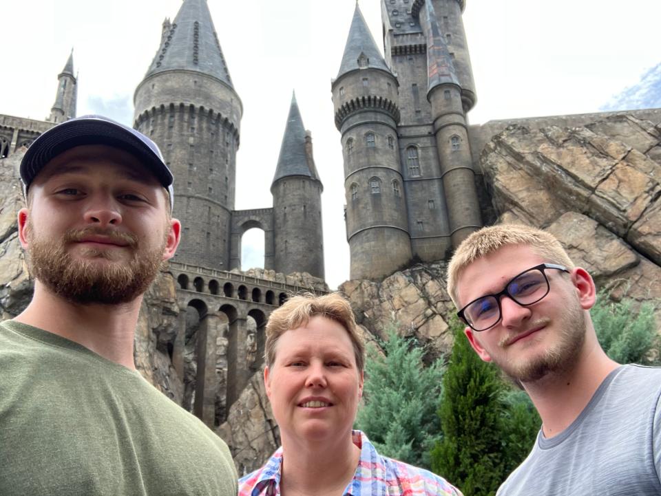 Regena Aye and her grandnephews Brian Bailey and Harrison Bailey went to Hollywood Studios in 2021. Aye said she likes to go on a trip with her family every summer.