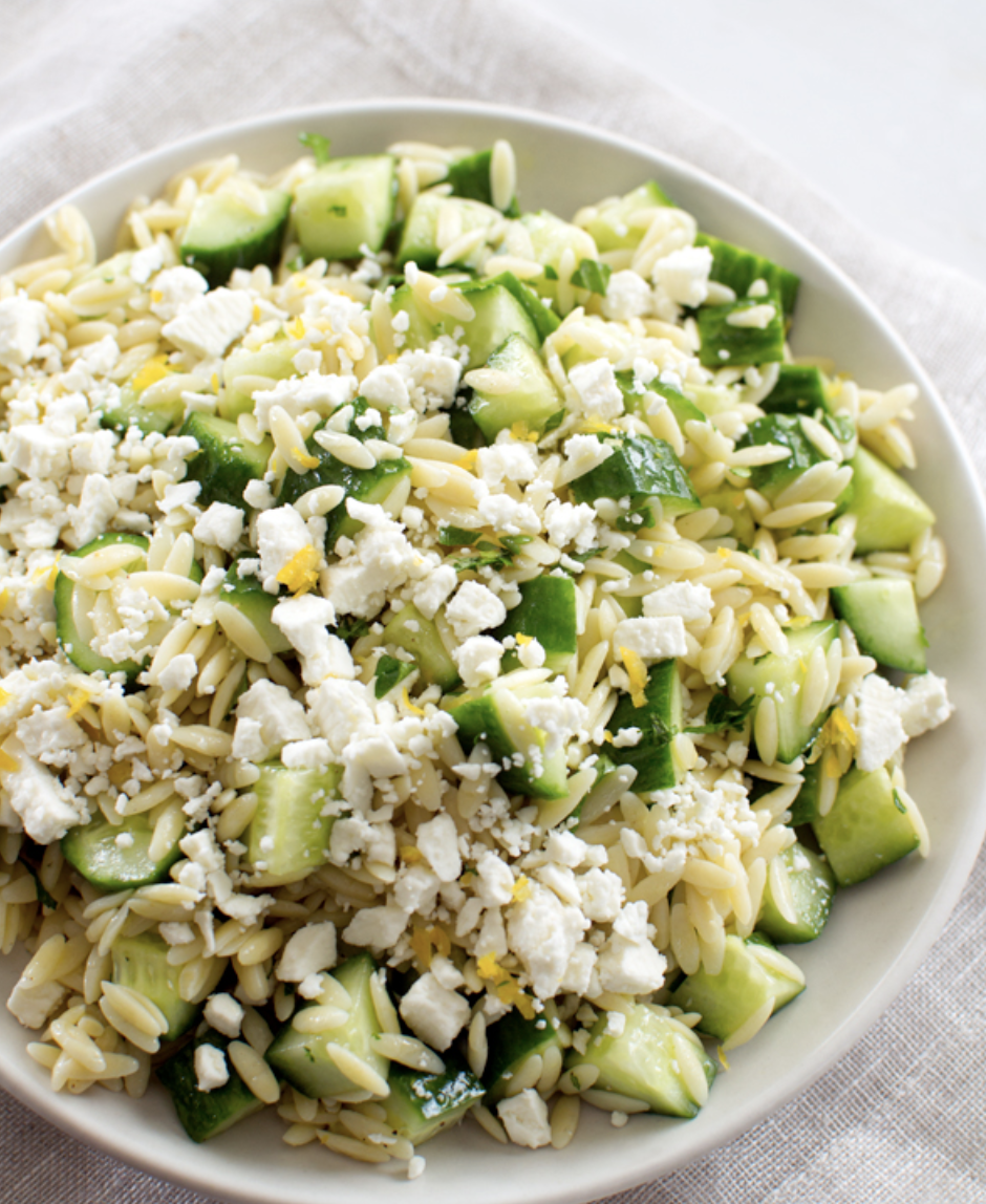 This tangy bite will impress pasta and rice lovers alike.Recipe: Lemony Orzo Pasta Salad With Cucumber and Feta