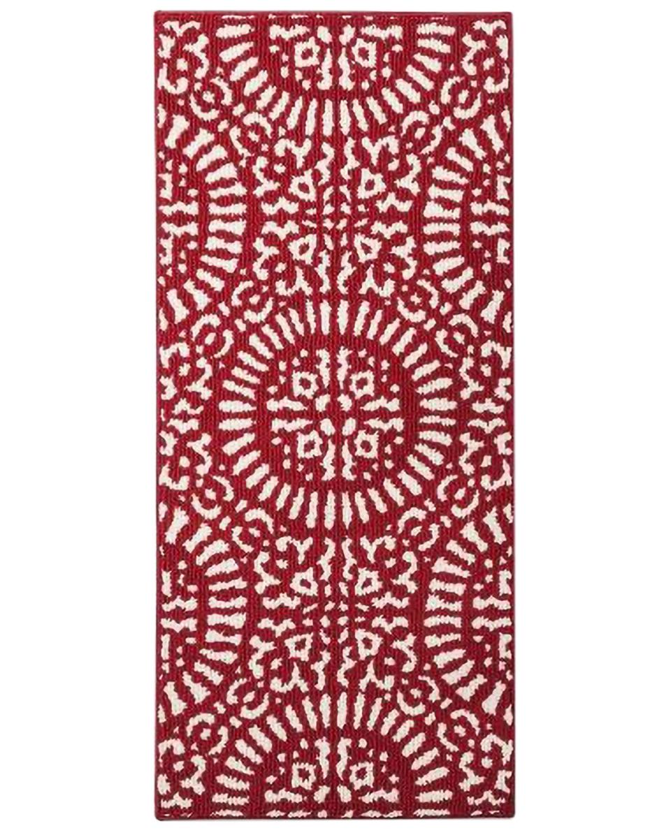 Red Medallion Kitchen Rug