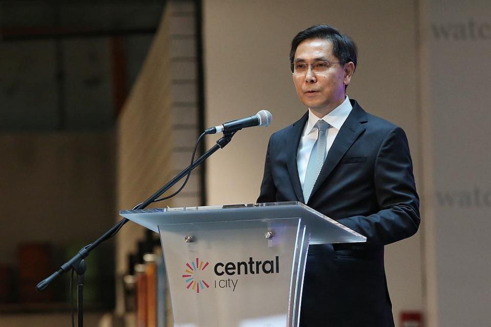 CPN president, Preecha Ekkunagul speaking at the grand opening of Central i-City shopping centre June 15, 2019. — Picture by Choo Choy May